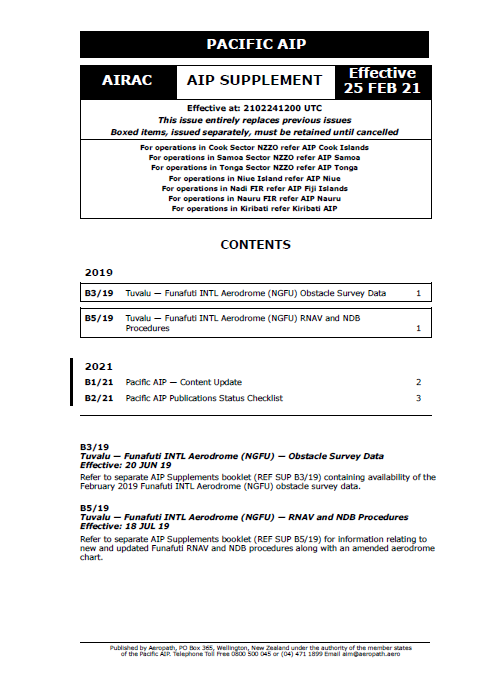 PACIFIC AIP Supplement - Digital Version only - Effective 25 February 2021