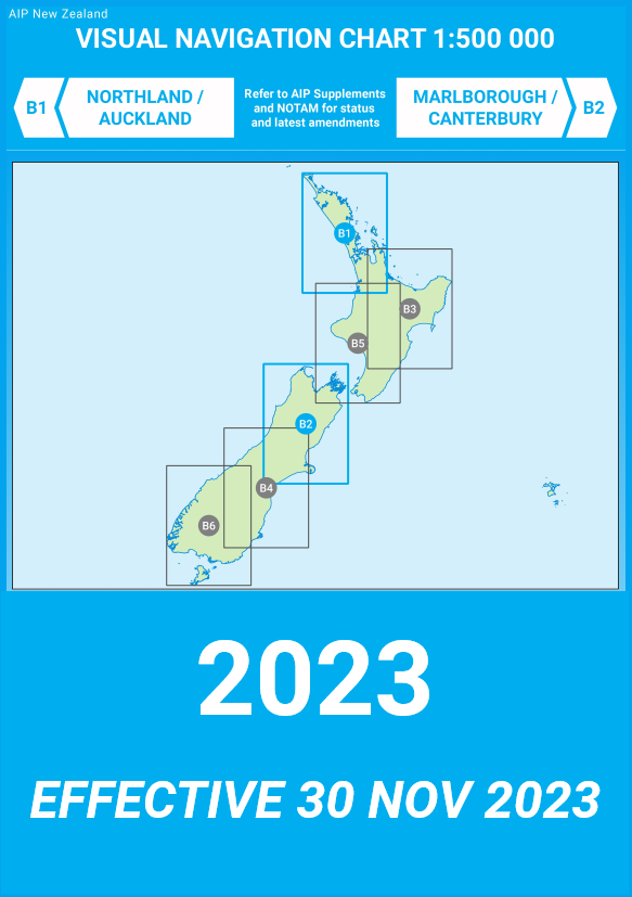 B1/B2 VNC Northland / Auckland / Marlborough / Canterbury - (1:500,000) - 30 November 2023