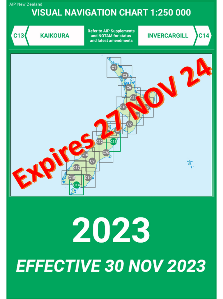 C13/C14 VNC Kaikoura/Invercargill - (1:250,000) - 30 November 2023