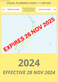A1/A2 Visual Planning Chart - North Island/South Island (1:1,000,000) - 28 November 2024