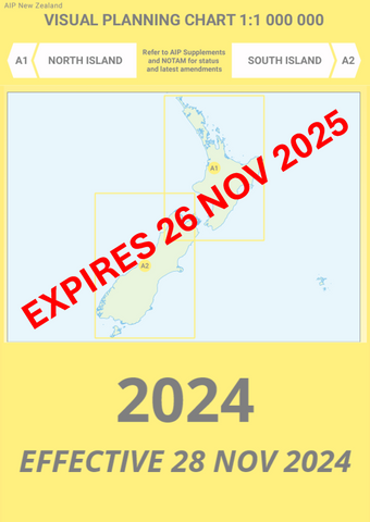 A1/A2 Visual Planning Chart - North Island/South Island (1:1,000,000) - 28 November 2024