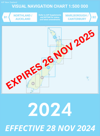 B1/B2 VNC Northland / Auckland / Marlborough / Canterbury - (1:500,000) - 28 November 2024