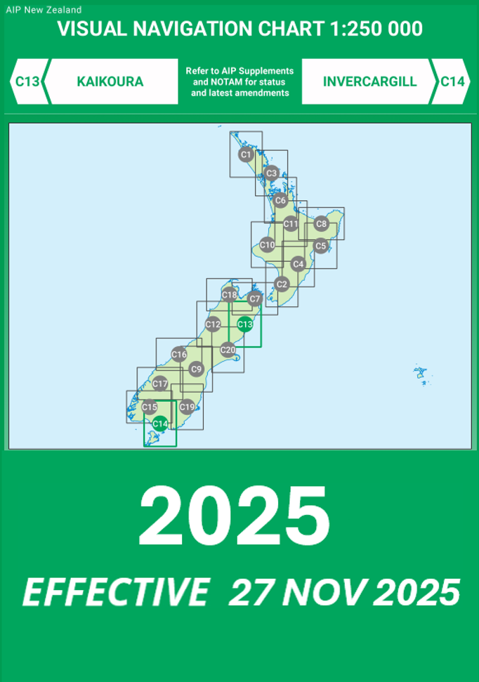 C13/C14 VNC Kaikoura/Invercargill - (1:250,000) - 27 November 2025
