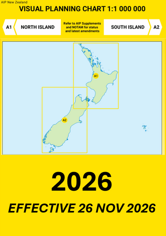 A1/A2 Visual Planning Chart - North Island/South Island (1:1,000,000) - 26 November 2026
