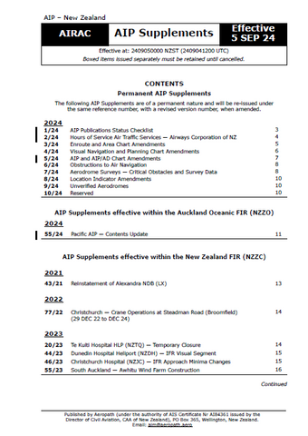 AIPNZ Supplement 24/10 - Effective Date 3 October 2024