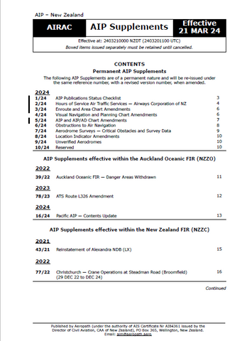 AIPNZ Supplement 24/3 - Effective Date 21 March 2024