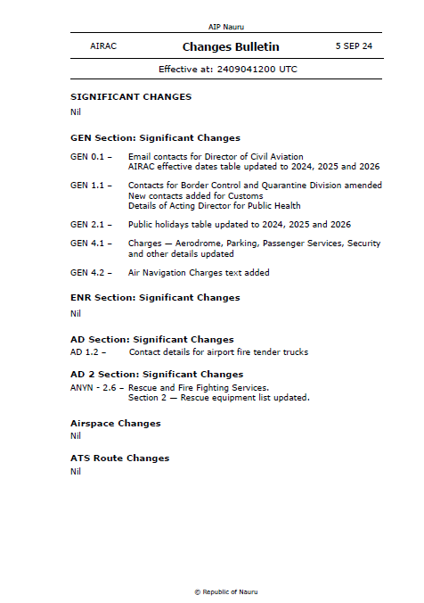 AIP Nauru Amendment NR 4 - Digital Version only - Effective 5 September 2024