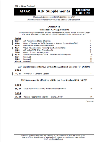 AIPNZ Supplement 26/10 - Effective Date 1 October 2026