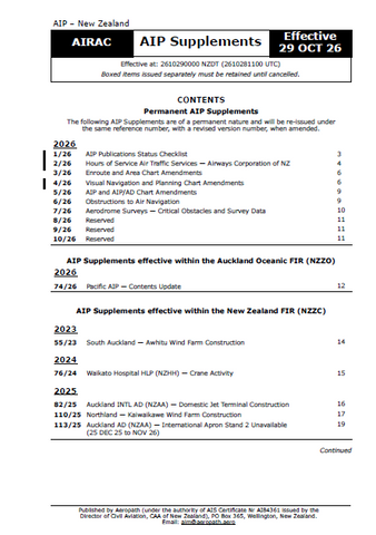 AIPNZ Supplement 26/11 - Effective Date 29 October 2026
