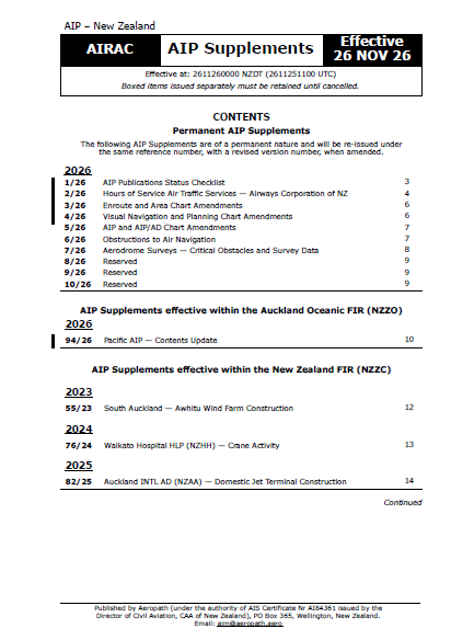 AIPNZ Supplement 26/12 - Effective Date 26 November 2026