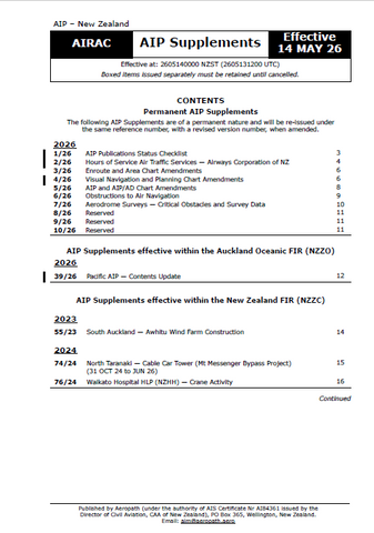 AIPNZ Supplement 26/5 - Effective Date 14 May 2026
