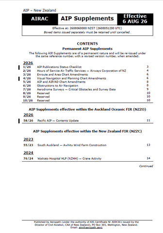 AIPNZ Supplement 26/8 - Effective Date 6 August 2026