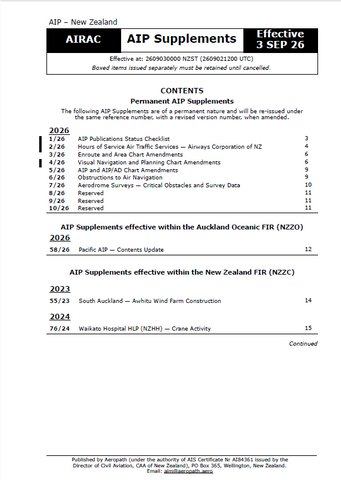 AIPNZ Supplement 26/9 - Effective Date 3 September 2026