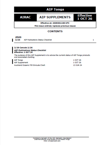 AIP Tonga Supplement - Digital Version only - Effective 1 October 2026