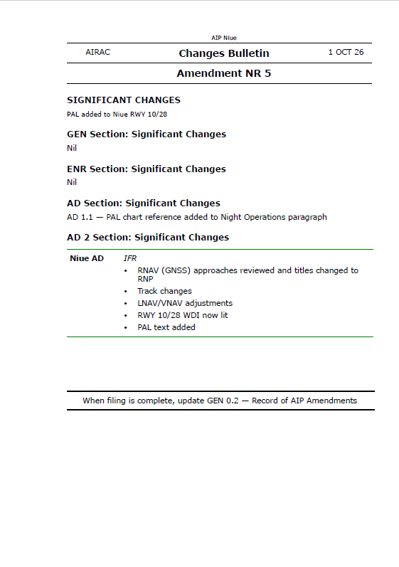 AIP Niue Amendment NR 5- Digital Version only - Effective 1 October 2026