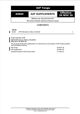 AIP Tonga Supplement - Digital Version only - Effective 26 November 2026